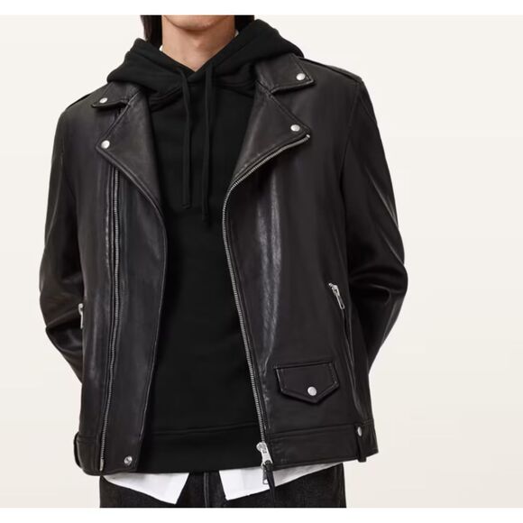 ~ ALLSAINTS Mens Raven Pullover Ramskull Hoodie Med Sweatshirt Kangaroo Pocket - Picture 16 of 16